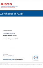 Achilles RISQS Certificate of Audit